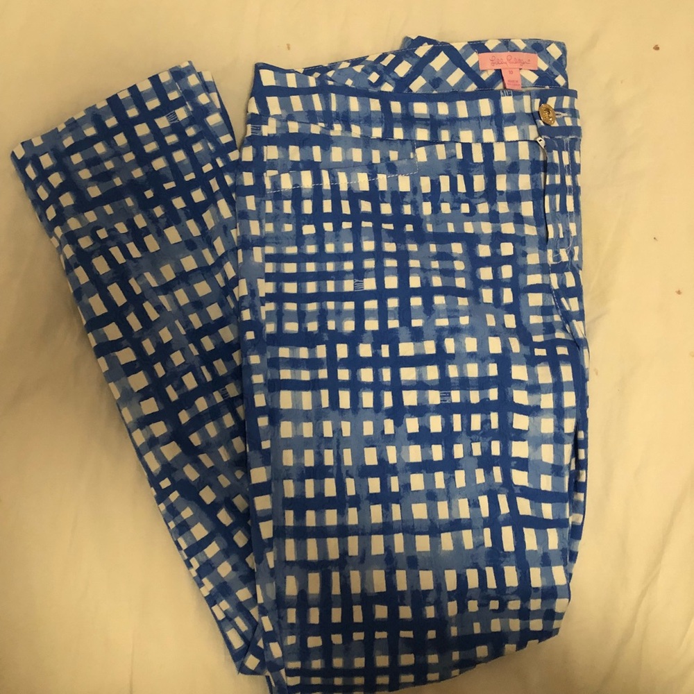 NWT Gingham Lilly Pulitzer Skinny Ankle Pants